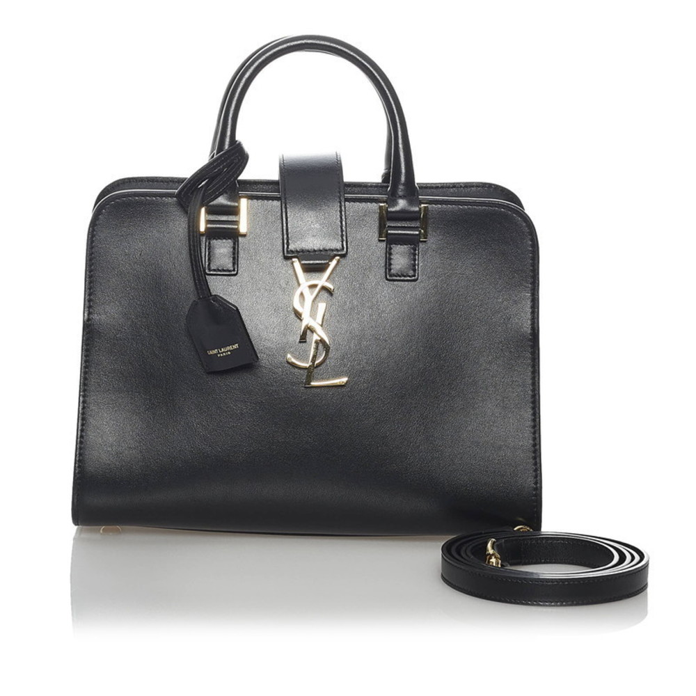 Saint Laurent Baby Cabas Black Leather Handbag Shoulder Bag